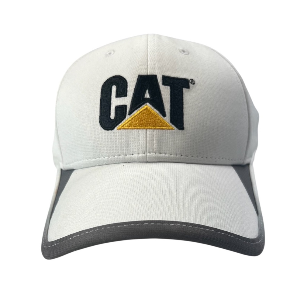 Caterpillar CAT Baseball Cap OS Adjustable White Gray Trucker Hat Unisex Outdoor